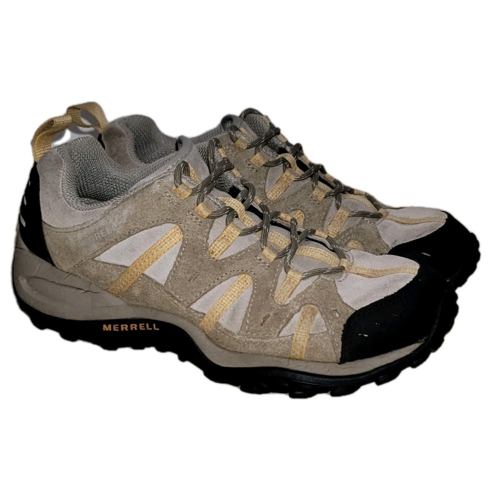 Merrell Tidal Low Taupe Suede Leather Hiking Trail Shoes Boots Women's US Size 8